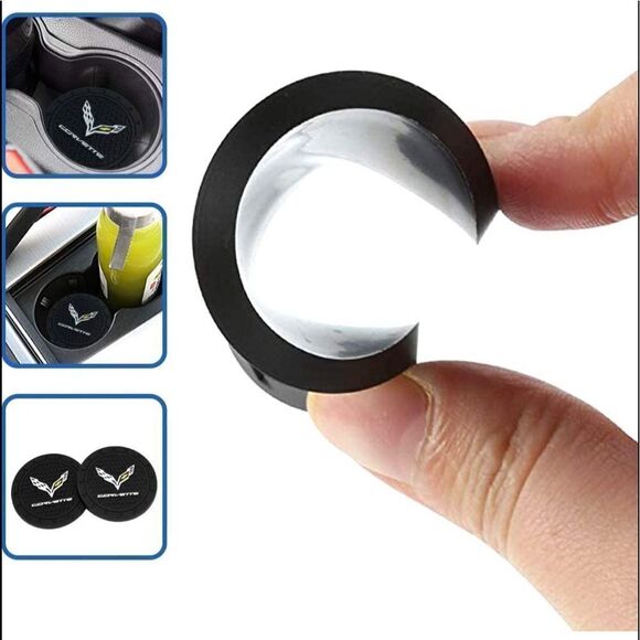 Corvette Car Cup Holder Coasters set of 2 NWT - Picture 6 of 10